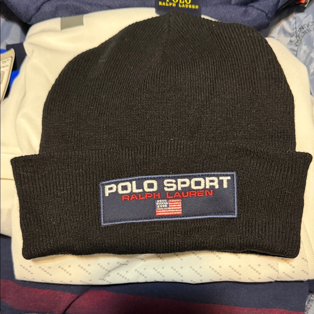 Polo Sport Black Beanie